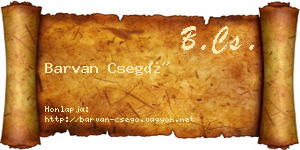 Barvan Csegő névjegykártya